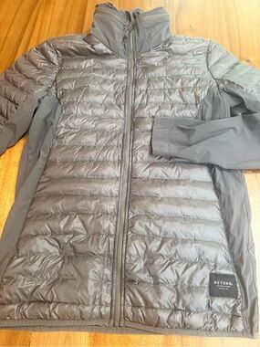 Beyond Clothing Dasche L3 Puffer Jacket Primaloft Hooded Gray MEDIUM LONG